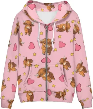 Zip Up Hoodie Women Long Sleeve Oversized Sweatshirts Fall Y2K Hoodie Jacket with Pockets
